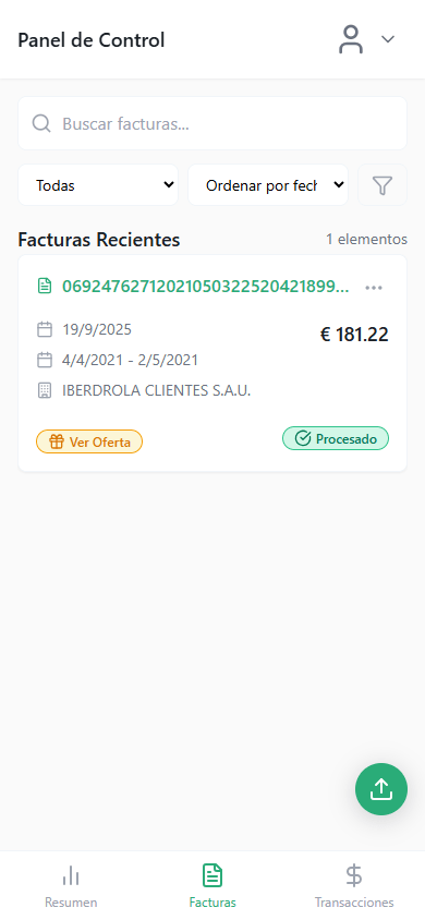 Vista facturas